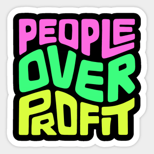 People Over Profit Word Art Sticker